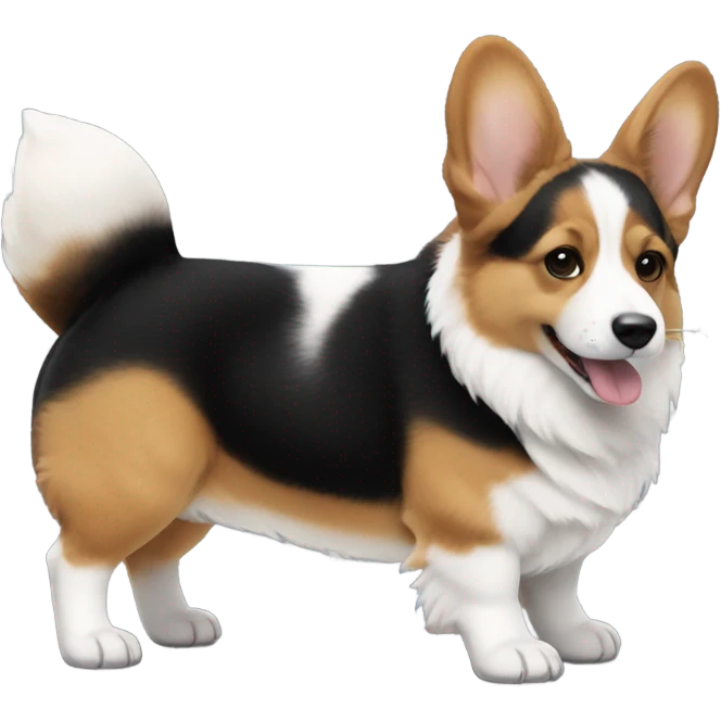 Corgi puppy black white and brown fur mix emoji