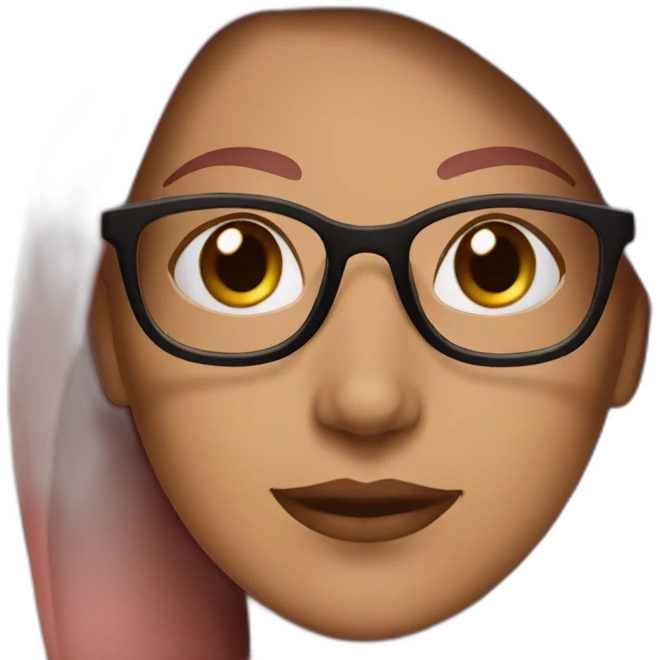 Women, white, brown-rose hair, Latin women, glasses pink emoji