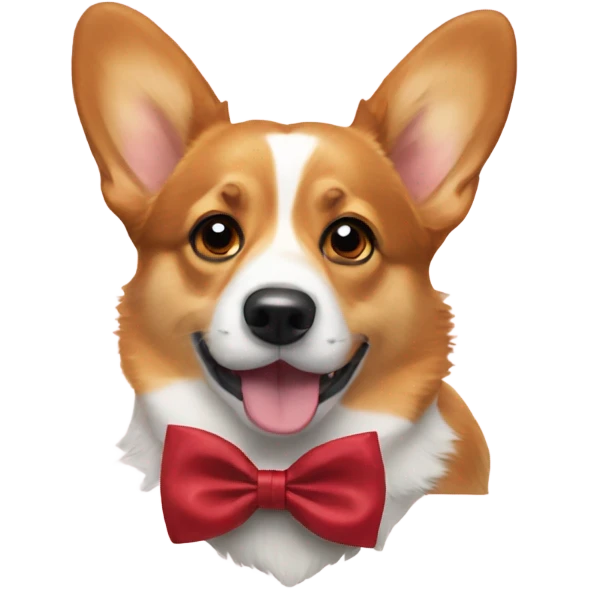 corgi wearing a bow tie  emoji