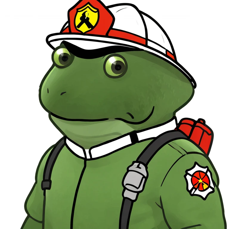 bufo in a fire fighter suit emoji