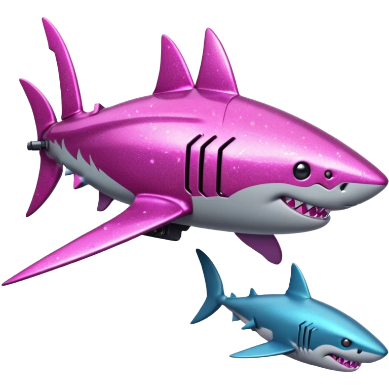 glitter mech shark pink cyberpunk emoji