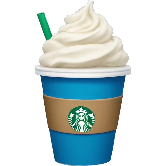 Starbucks blue cup with cream emoji