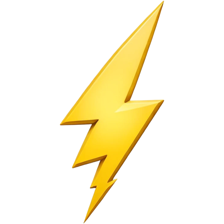 lightning bolt yellow simple emoji