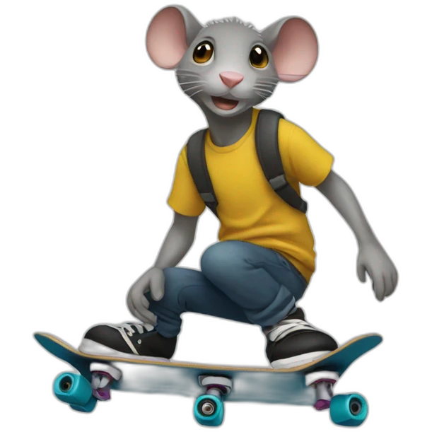 Rato no skate emoji