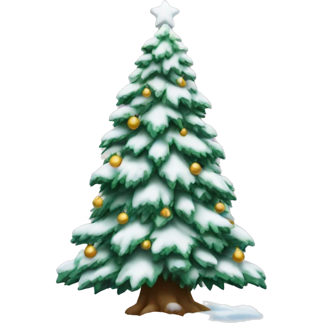 snowy christmas tree emoji