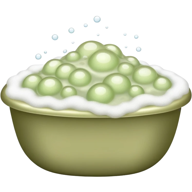 Pale olive bath foam emoji