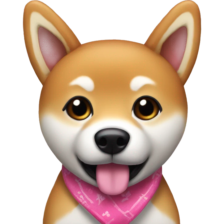 I want a potcast microphone but it has the ears of a shiba dog with a pink bandana in the neck  emoji
