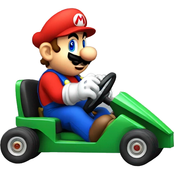 super mario sitting in a kart emoji