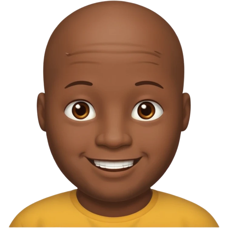 a black african guy that's a bit chubby and has no hair because you cant see it emoji