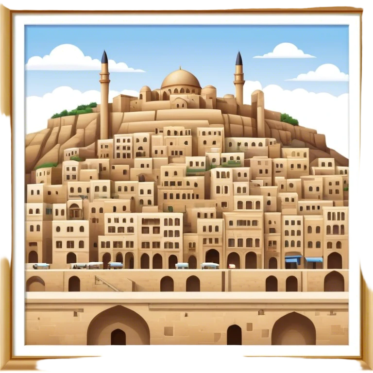 mardin şehri evleri bir platform üzerinde emoji