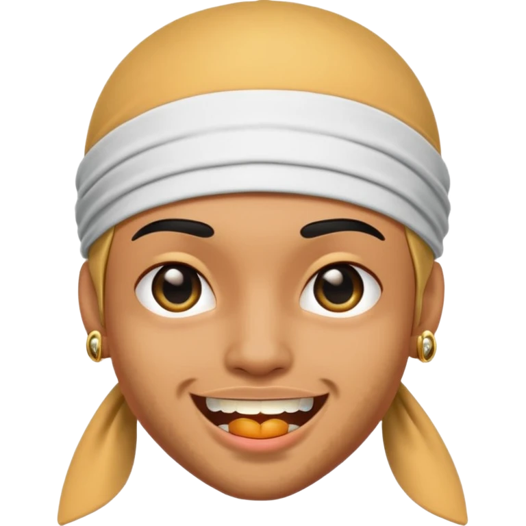 peach with an black durag and grillz emoji