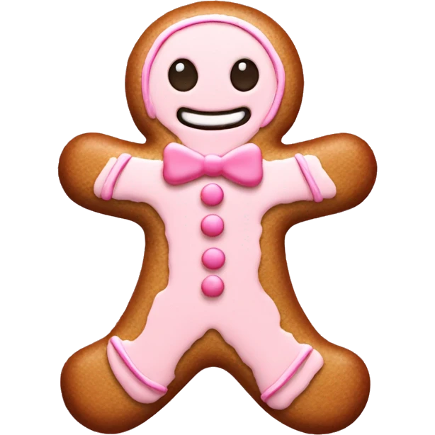 Light pink gingerbread man emoji