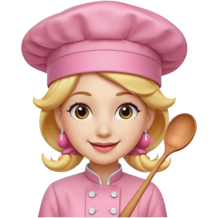Pink chef hat princess peach emoji