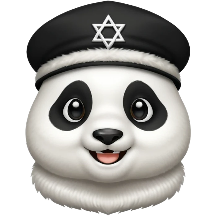 Panda wearing a Jewish hat emoji