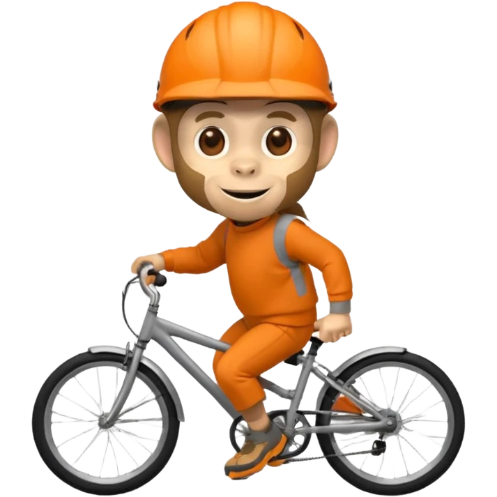 monkey with orange bicycle helmet, sweatshirt emoji