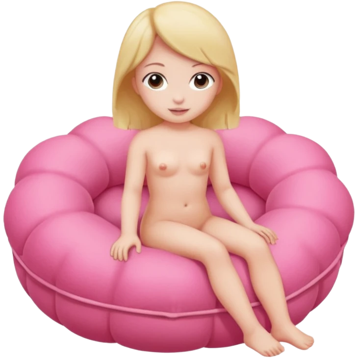 Girl naked siting on a rosetoy emoji