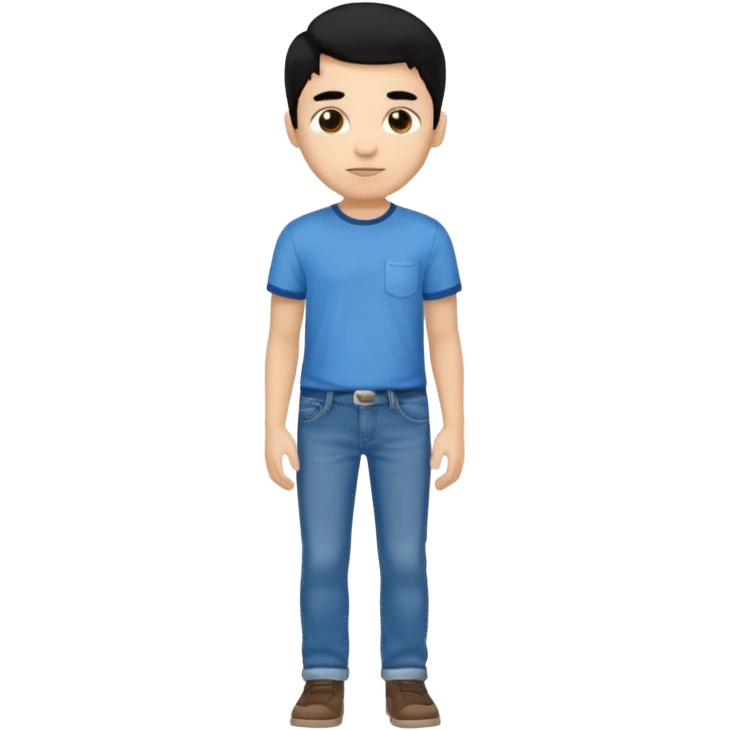 light skin black hair boy full body emoji