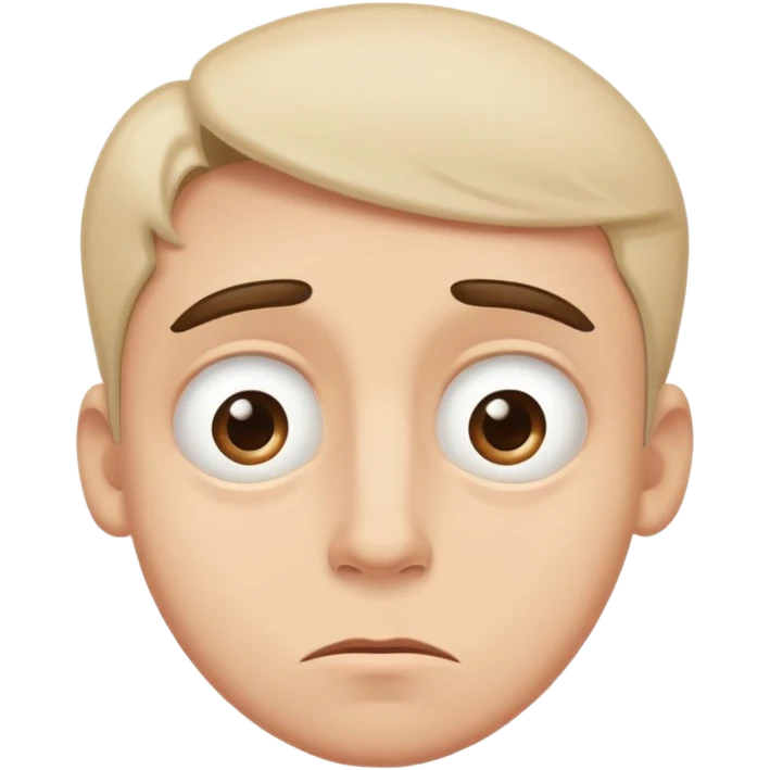 یک پسر با چشمای خمار و لب های به سمت پایین و ابرو های بالا و پایین  emoji