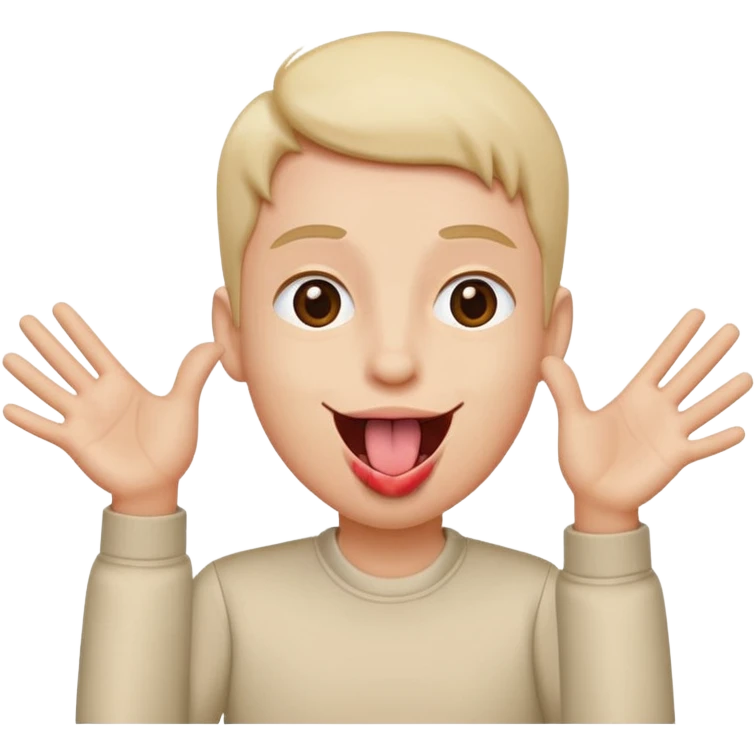 tongue out with hands to the side opening  emoji