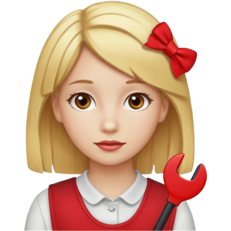  girl with blonde hair and red color hairclip emoji