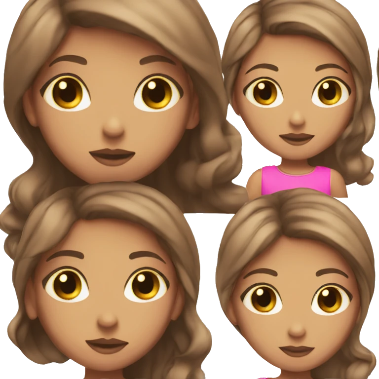 make a girl with 2a hair brown eyes with a pink top emoji