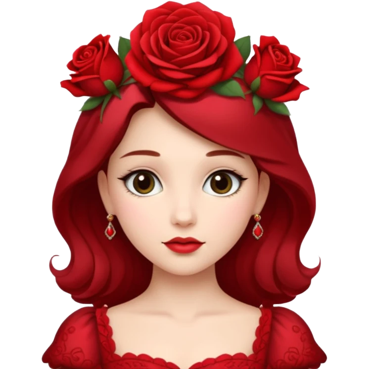 princess in a red rose dress emoji