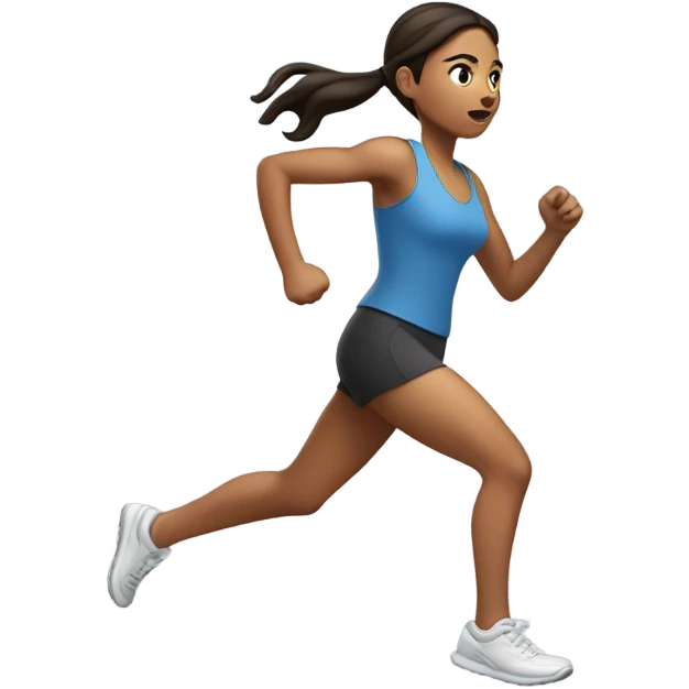 Brunette girl running ￼ emoji