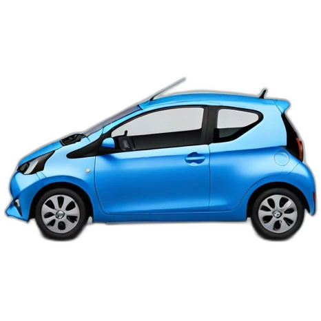 blue toyota aygo from 2016 with a black roof emoji