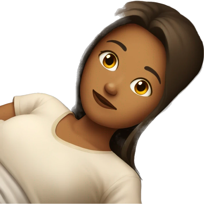 A Girl laying in bed on iPad  emoji