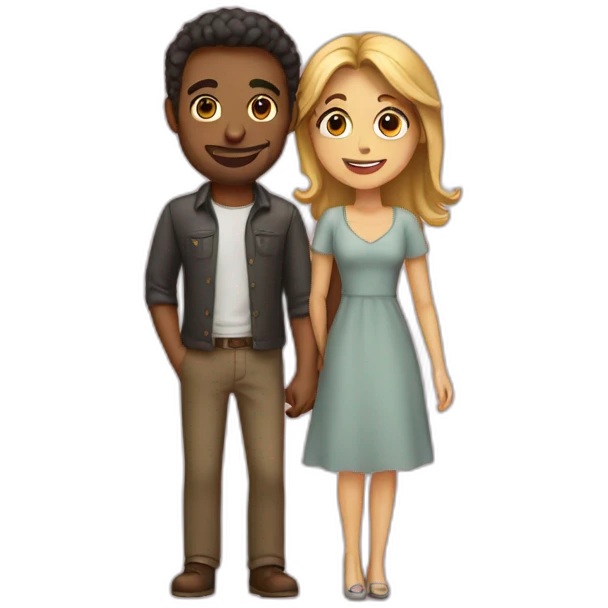 Man and women romantic emoji