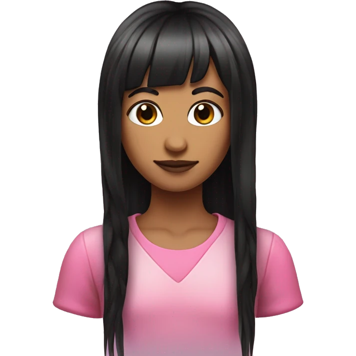a girl with a long mullet, split dyed pink and black hair, fairy, split dyed black and pink mullet, fairy emoji