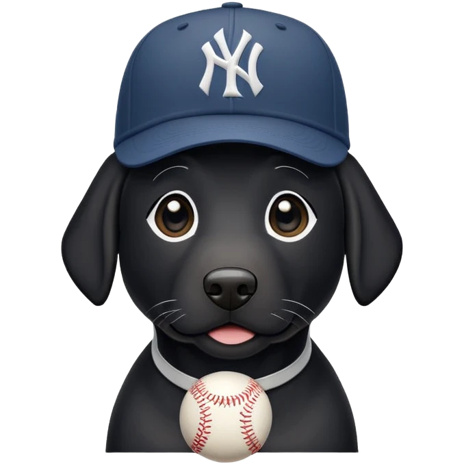 black lab in yankees hat emoji