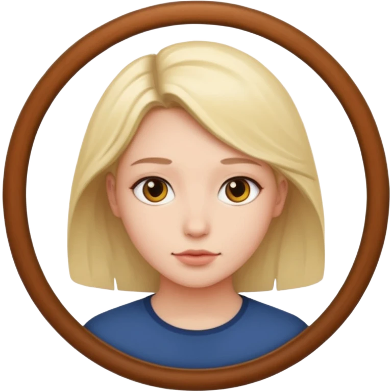 une personne joli de face dans un rond  emoji