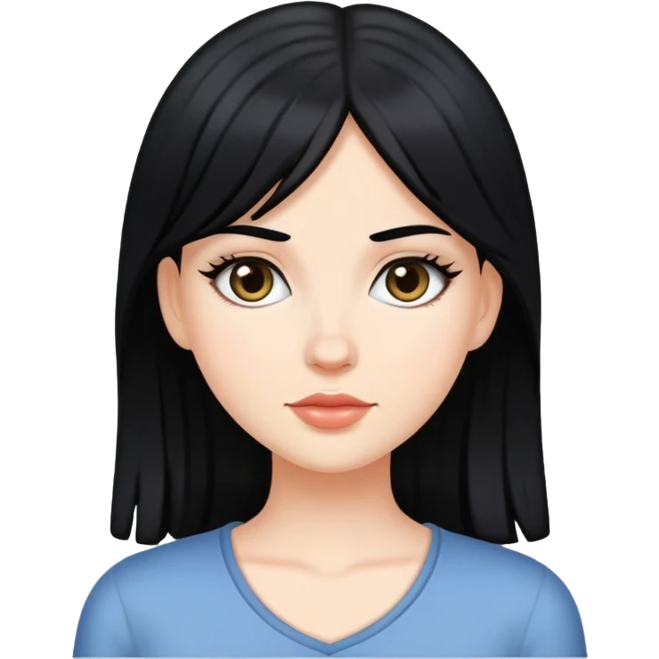 white girl with black hair emoji