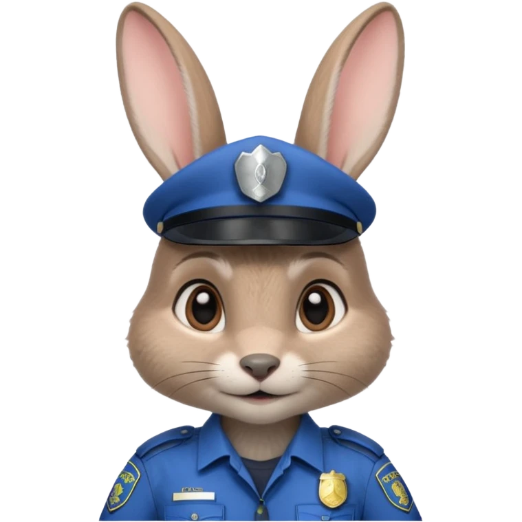 Judy Hopps (gray rabbit with police suit, without a cap) from the Zootopia Disney movie emoji