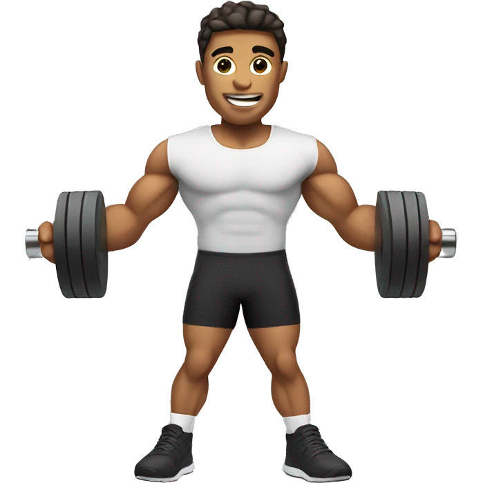 athletic man with dumbbell emoji