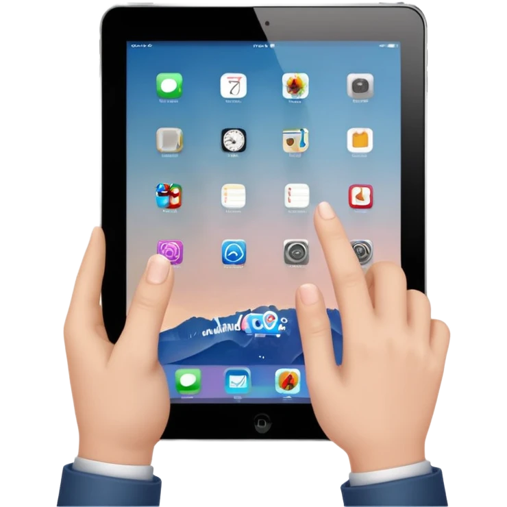 Hands holding ipad emoji