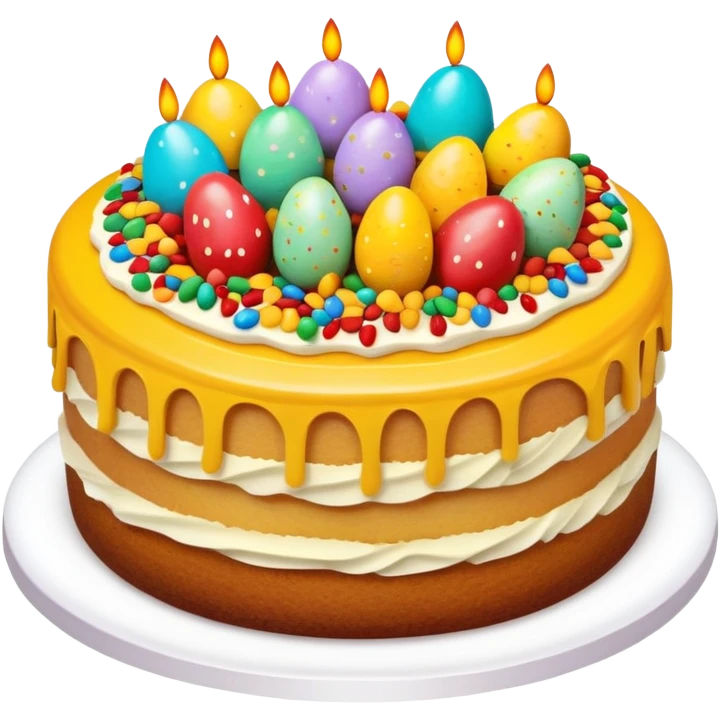 Spanish Easter cake with colorful decorations emoji