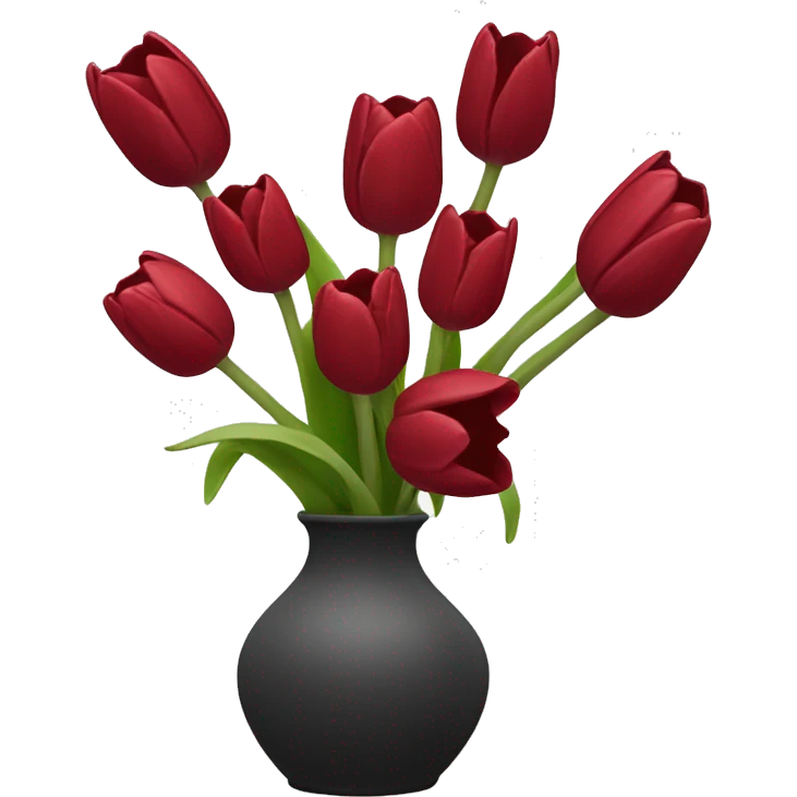 Dark red tulips vase emoji