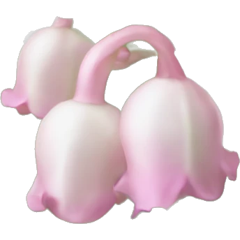 Pink Lily of the valley flower  emoji