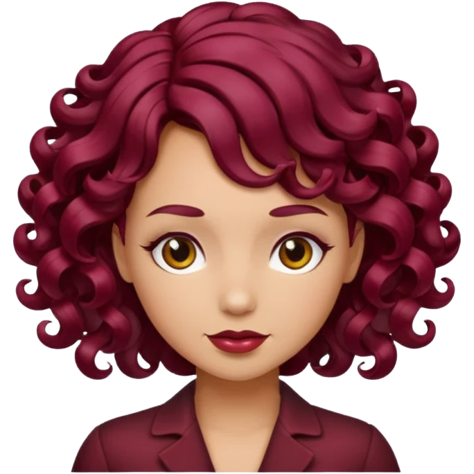 burgundy detail of hair curl emoji
