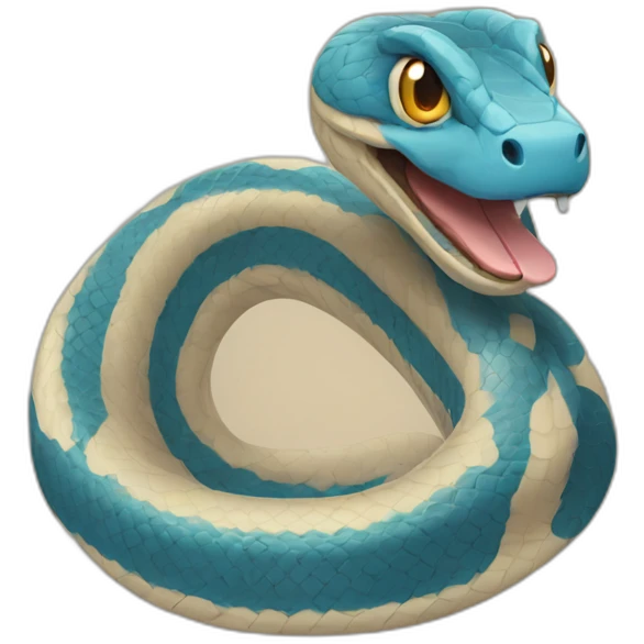 snake blue and beige scary emoji