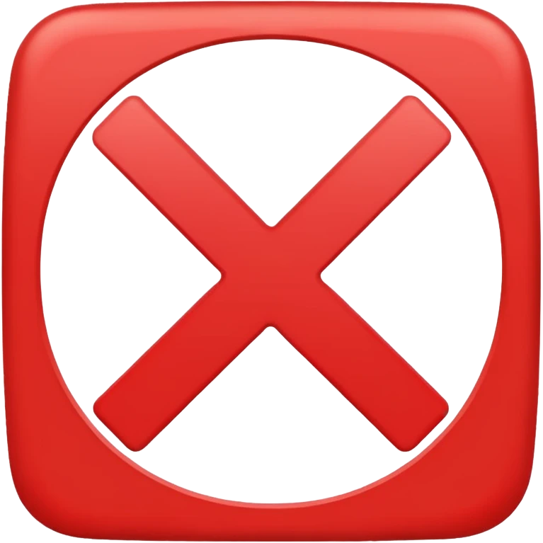 mach mir ein rotes viereck wo nur ein weißes X drinnen ist emoji