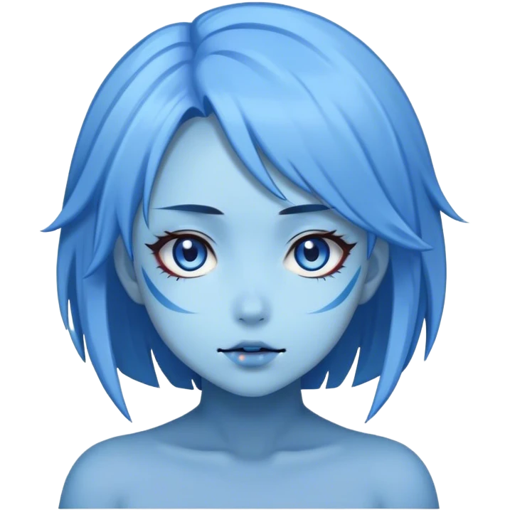 Anime girl blue emoji