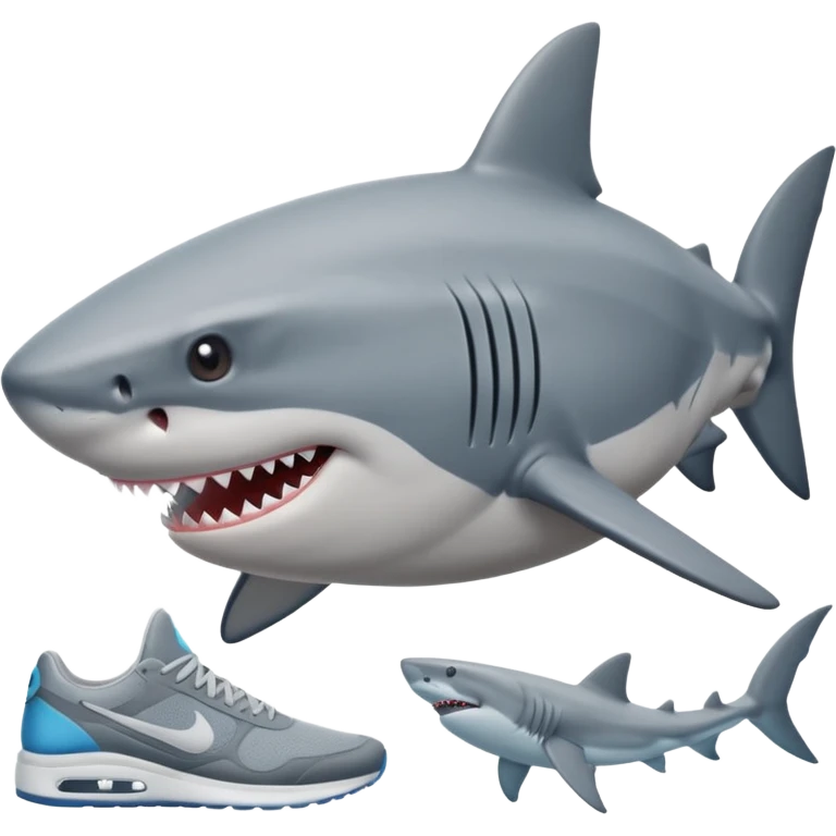 Shark with a nikes emoji