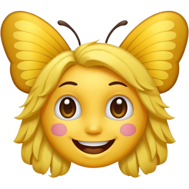 Emoji sourire avec un nœud papillon dans les cheveux emoji