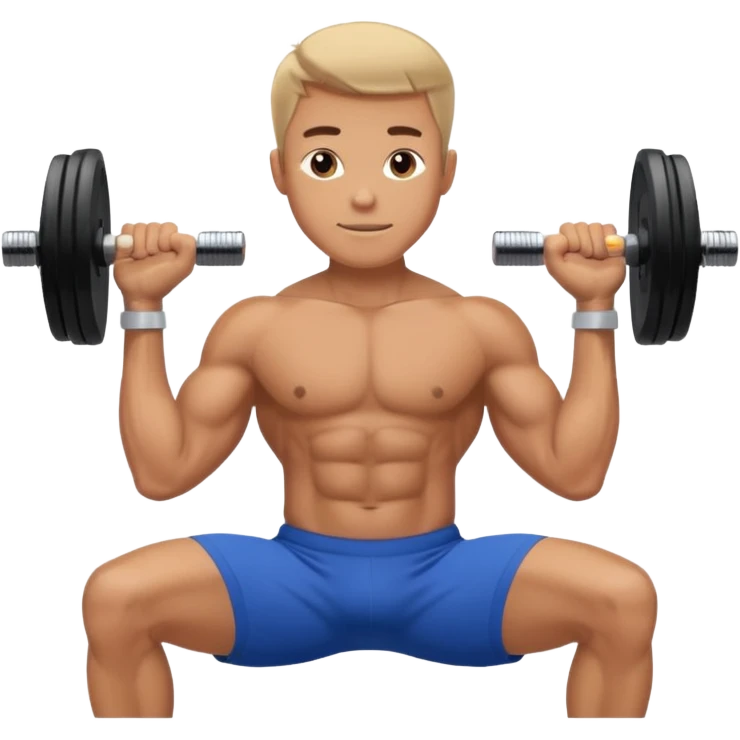 fit man wearing clothes lifting dumbbell,sideways photo emoji
