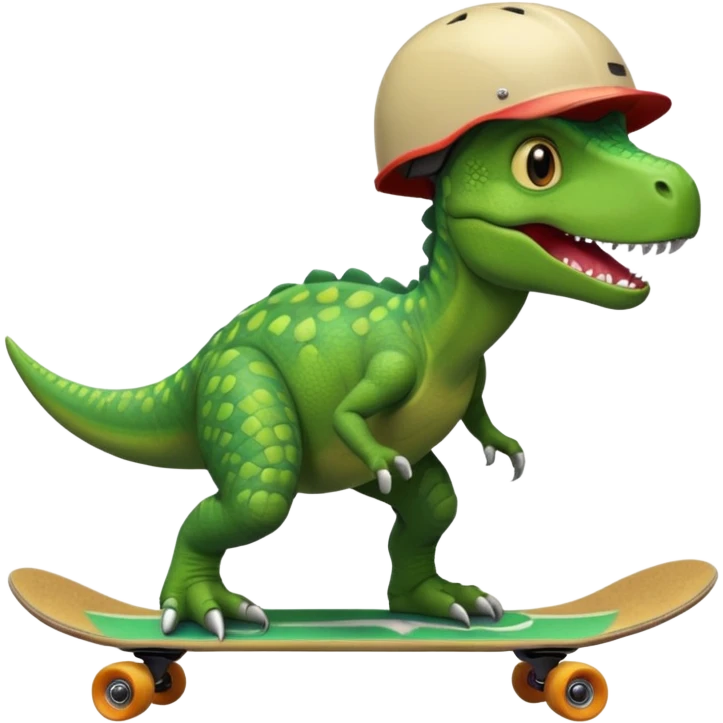 Dinosaur on a skateboard emoji