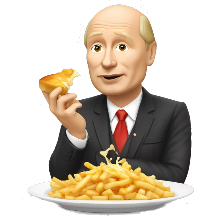 Vladimir poutine qui mange une poutine emoji