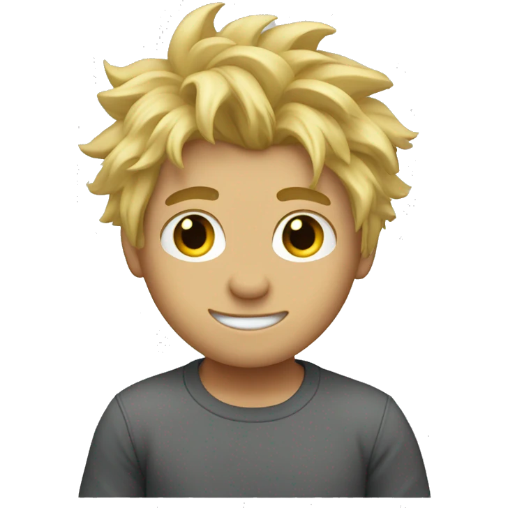 blonde messy hair male doing a hang loose emoji